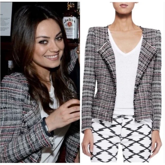 Isabel Marant Etoile Multi-Color Gaylord Classic Tweed Jacket Coat Blazer 40 / 8 - Picture 8 of 9